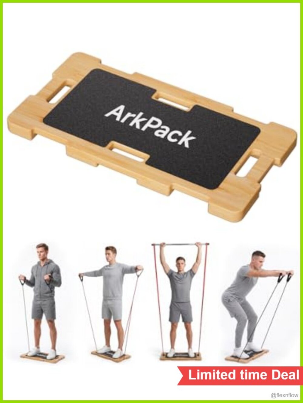 Non-Slip Wooden Resistance Band Platform 23.6x11.8in Multifunctional Exercise